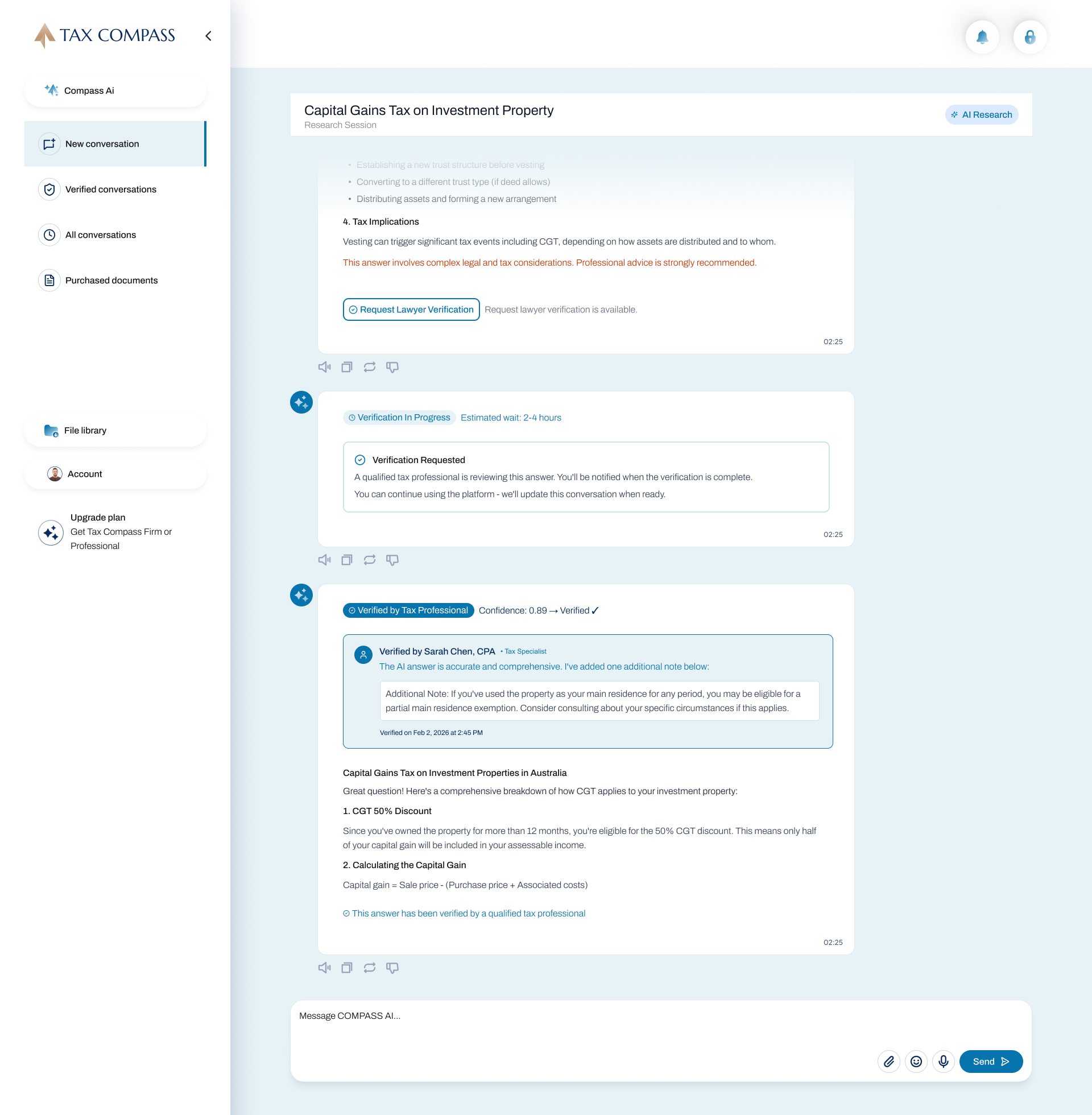 Tax Compass platform — Lawyer verified